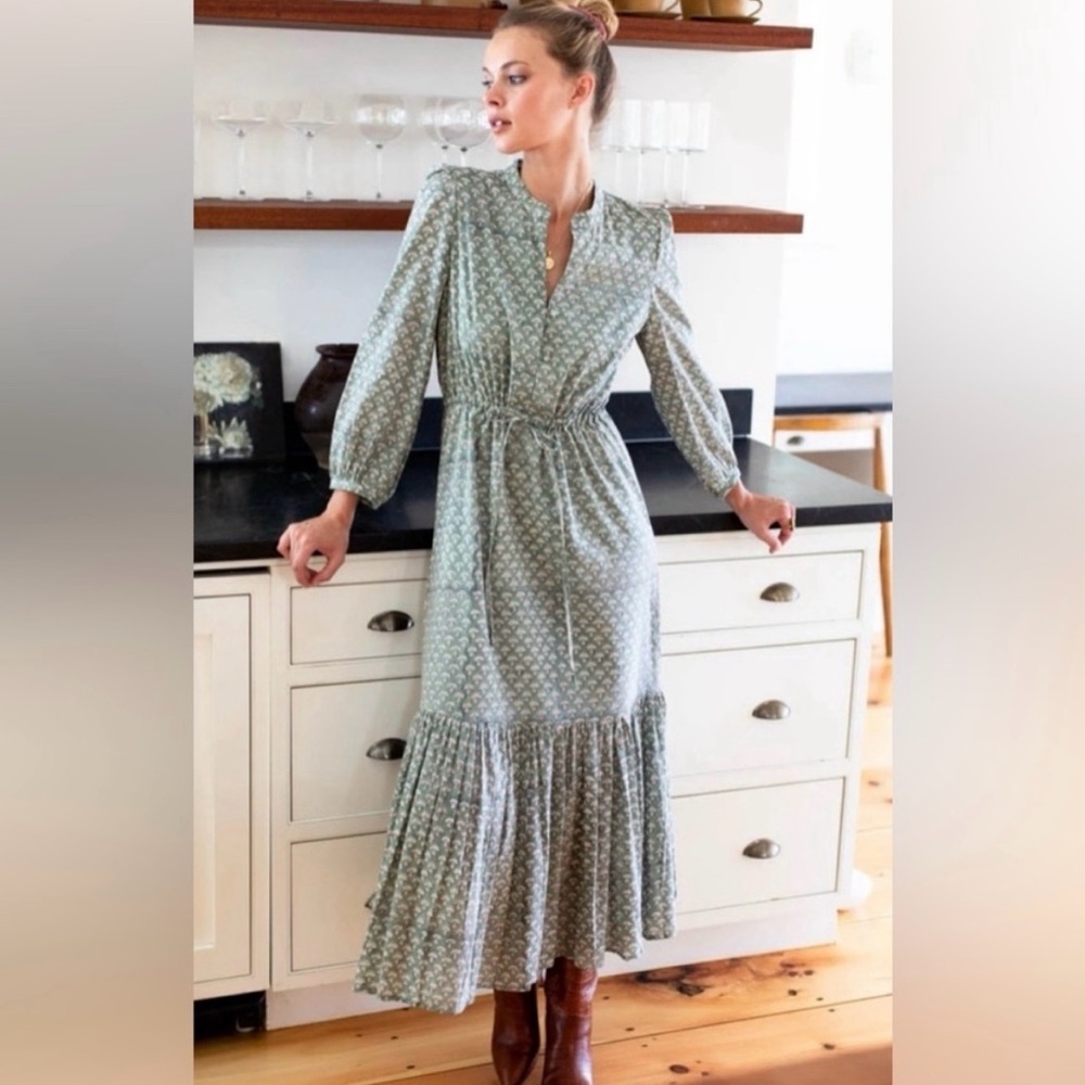 Emerson Fry India Collection Frances 3 Sage Green midi-dress